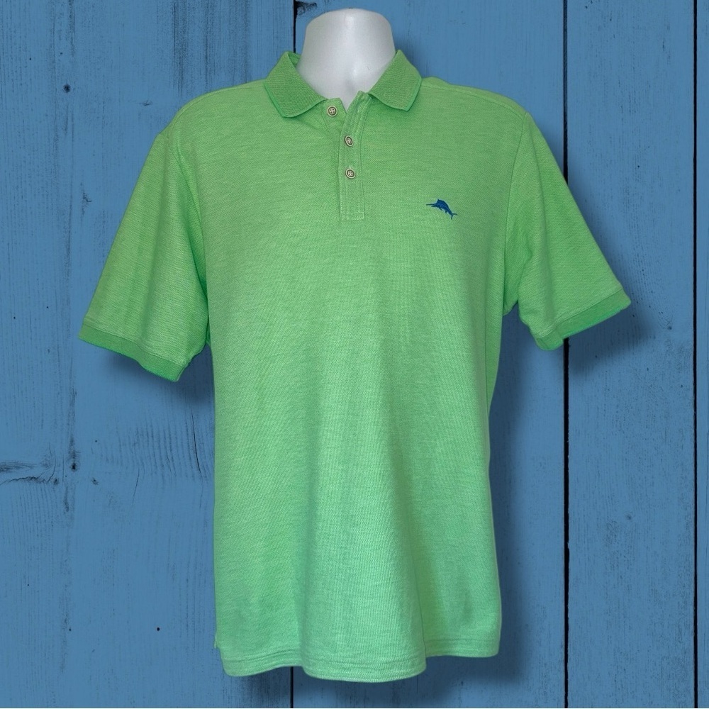 Tommy Bahama IslandZone Supima Polo Shirt Green Large Supima Cotton Performance